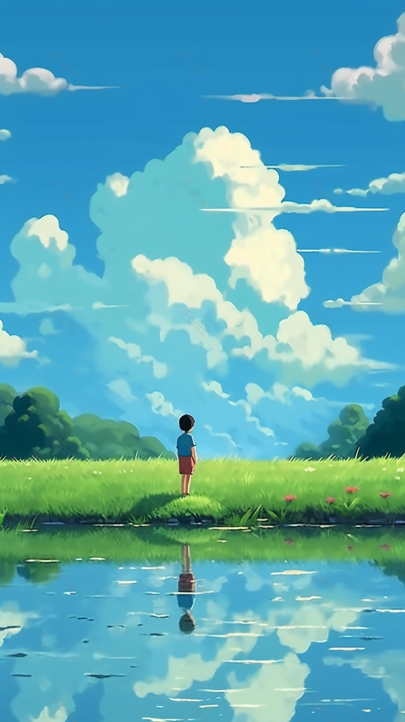 日系唯美儿童节动漫风格大自然插画,插画/手绘图,插画/手绘图库,插画/手绘图下载,插画/手绘